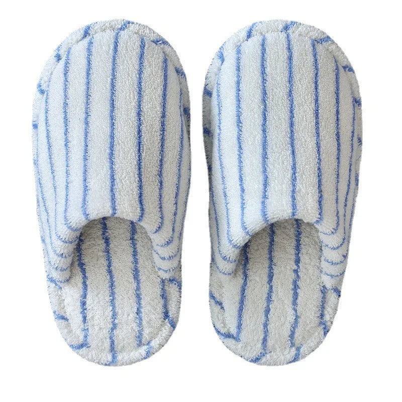 Pure Cotton Loop Home Anti Slip Simple Striped Slippers