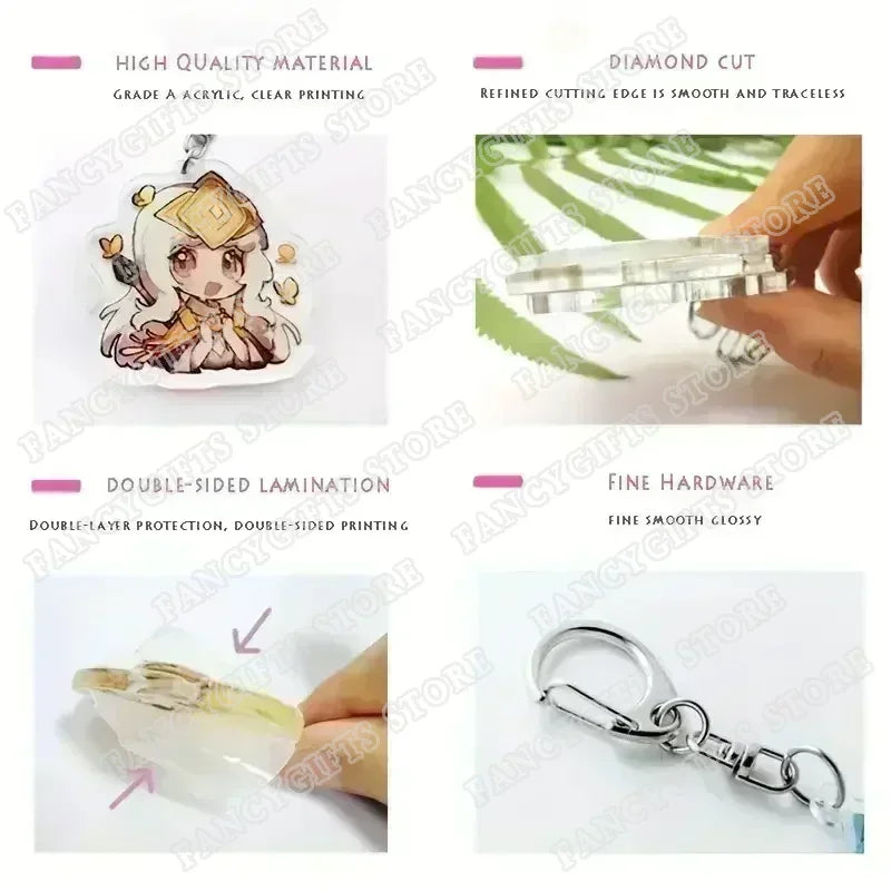 Classic Japanese Anime Keychain for Accessories Bag Aesthetic Kawaii Cat Fire Key Chain Ring Keyring Jewelry Fans Friends Gifts