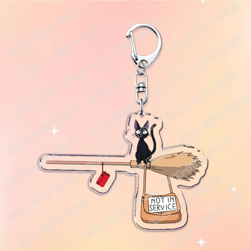 Classic Japanese Anime Keychain for Accessories Bag Aesthetic Kawaii Cat Fire Key Chain Ring Keyring Jewelry Fans Friends Gifts