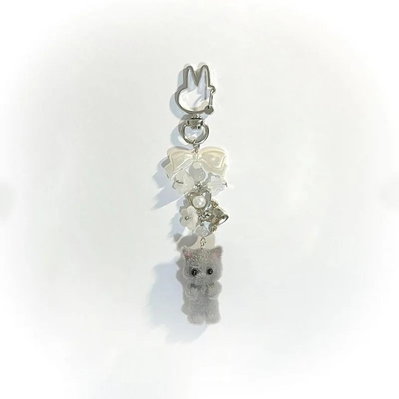 furry kitten keychain handmade y2k women fashion