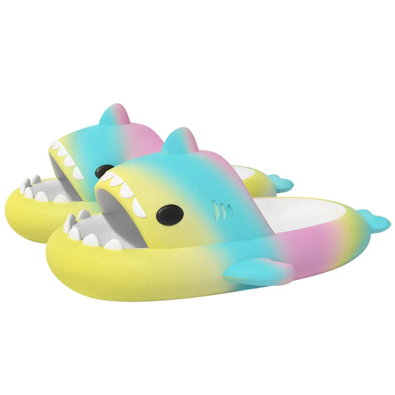 Litfun Shark Slippers Fashion Beach Non-slip Sandal Platform Shark Slides Home Thick Soled Flip Flop