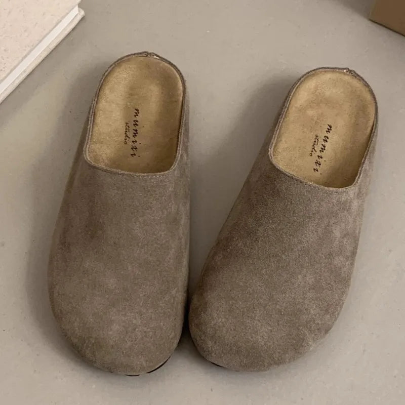 Crestar Fashion Flat Slippers For Women 2025 New Outdoor Cozy Soft Flat Mules Lady Retro Spring House Slides Antiskid Beach Shoe