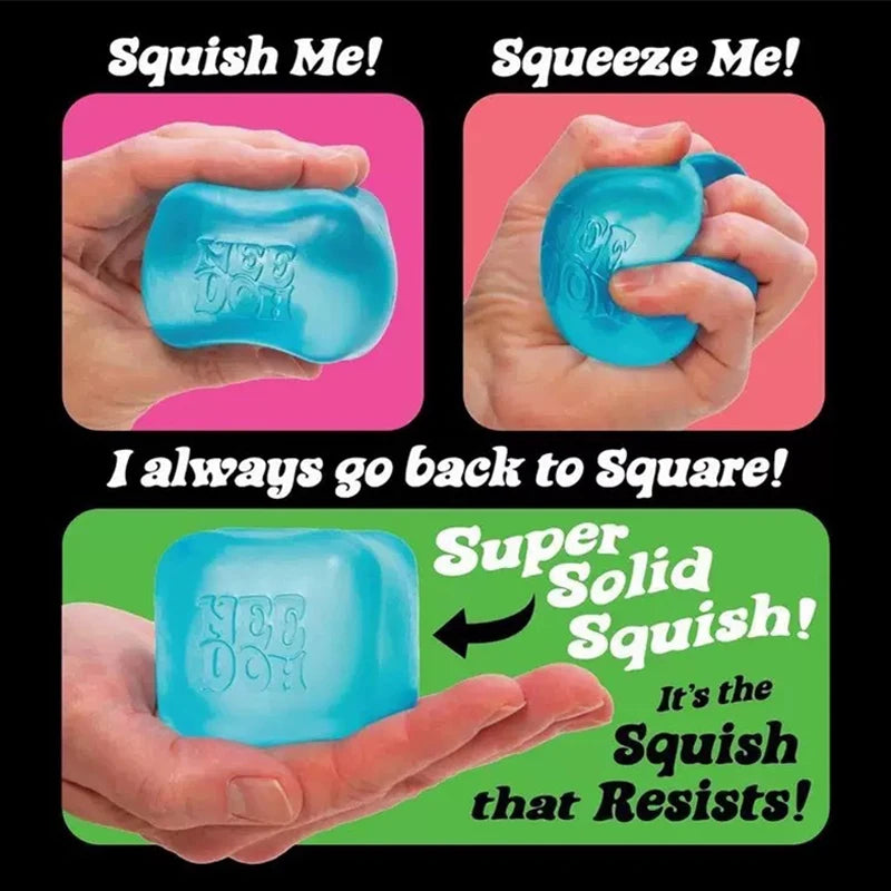 Squishy Needoh Nice Cube Schylling Sensory For Adults Kids Blue Purple Pink Anxiety Calming Tool For Office Home School