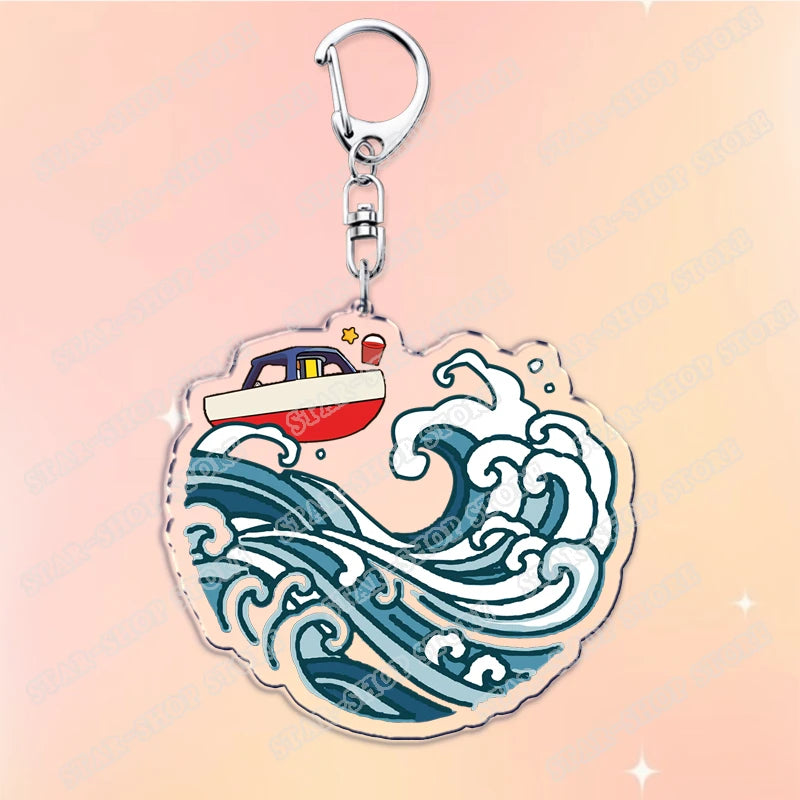 Classic Japanese Anime Keychain for Accessories Bag Aesthetic Kawaii Cat Fire Key Chain Ring Keyring Jewelry Fans Friends Gifts