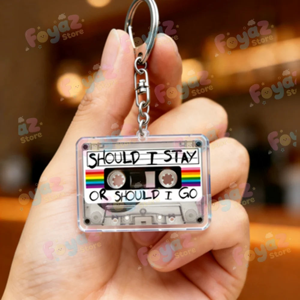 Classic Tv Show Keychain for Accessories Stuck in The Upside ABCD Scary Thing Keyring Jewelry Gaming Fans Gifts