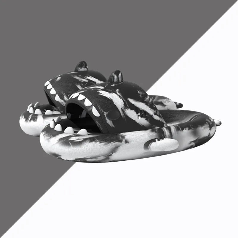 Litfun Shark Slippers Fashion Beach Non-slip Sandal Platform Shark Slides Home Thick Soled Flip Flop