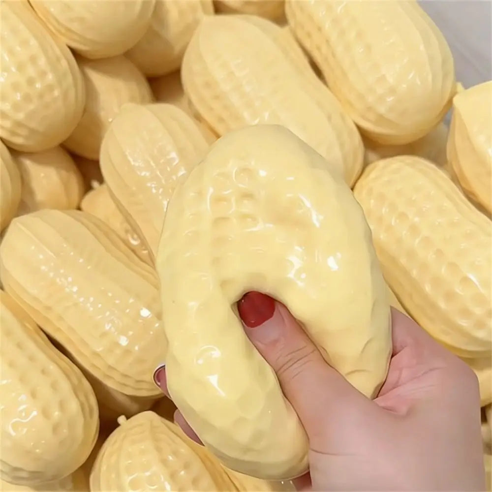 Squishy Simulated Peanut Squeeze Fidget Toy Soft Stress Relief Toy Sensory Anti-Stress Squishies Toy for Kids Adults Party Gift
