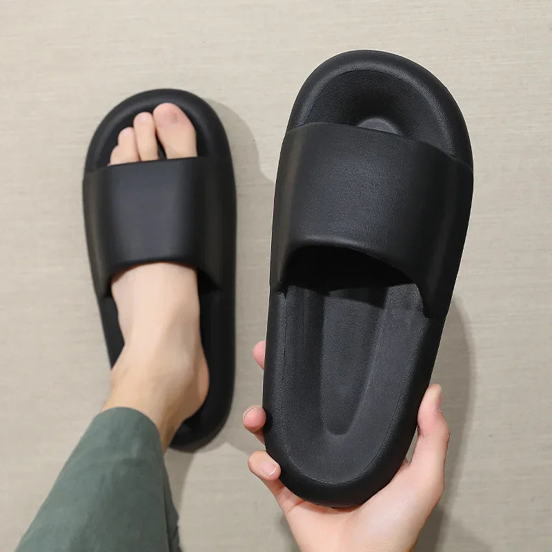 New Soft EVA Slippers Home Slipper Outdoor Beach Summer Sandals Bath Flip Flops Non-Slip Thick Sole Shoes