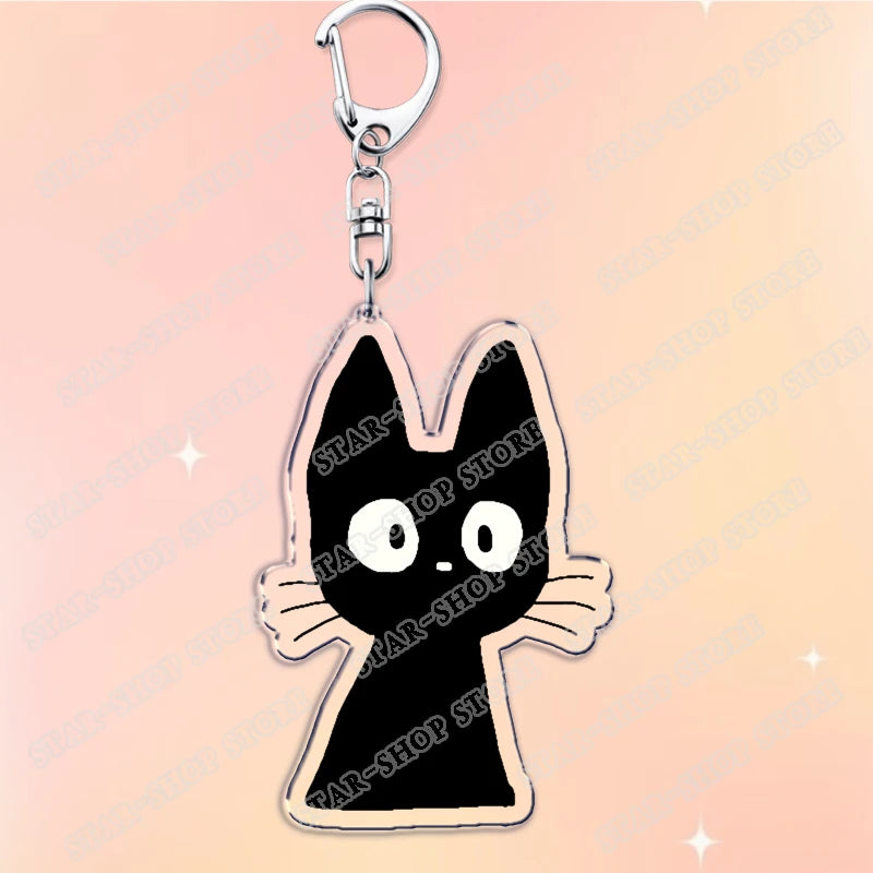 Classic Japanese Anime Keychain for Accessories Bag Aesthetic Kawaii Cat Fire Key Chain Ring Keyring Jewelry Fans Friends Gifts