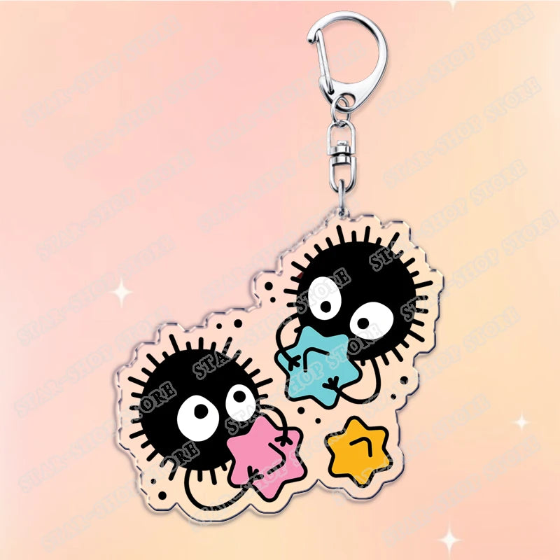 Classic Japanese Anime Keychain for Accessories Bag Aesthetic Kawaii Cat Fire Key Chain Ring Keyring Jewelry Fans Friends Gifts