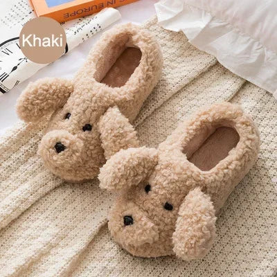 Couples Home Slippers Warm Plush Women Men Slipper Winter Shoes Indoor New Fashion Non Slip Casual Cute Cartoon Animal Slides