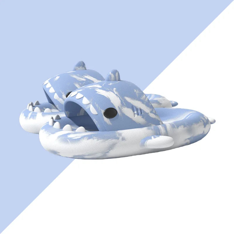 Litfun Shark Slippers Fashion Beach Non-slip Sandal Platform Shark Slides Home Thick Soled Flip Flop