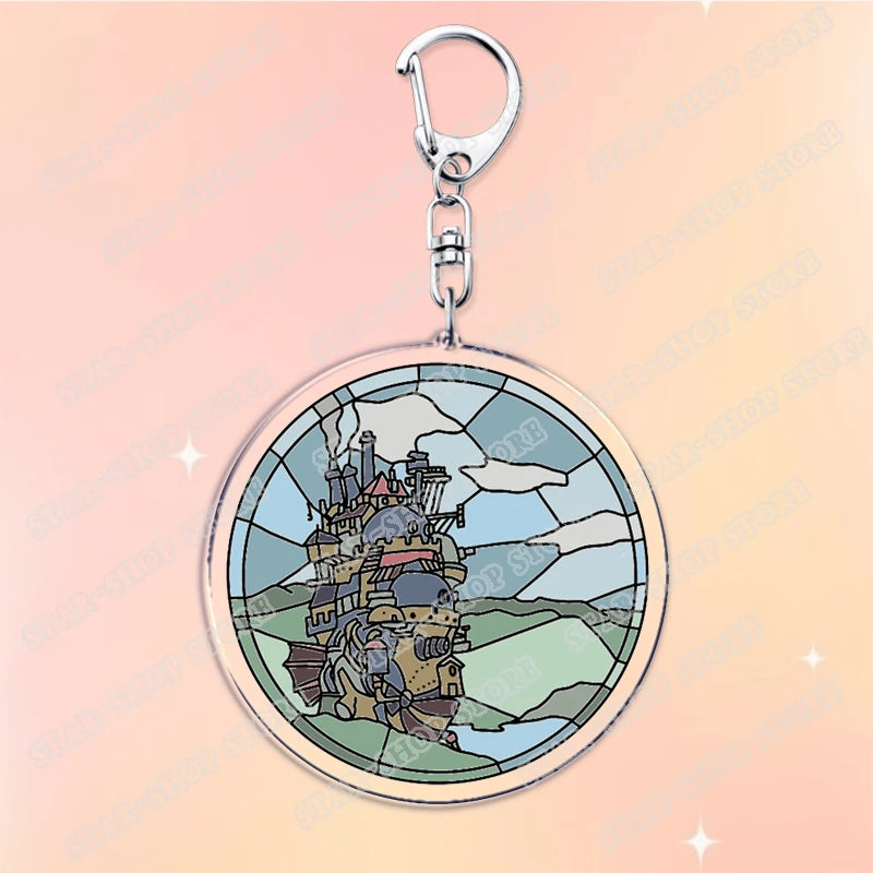 Classic Japanese Anime Keychain for Accessories Bag Aesthetic Kawaii Cat Fire Key Chain Ring Keyring Jewelry Fans Friends Gifts
