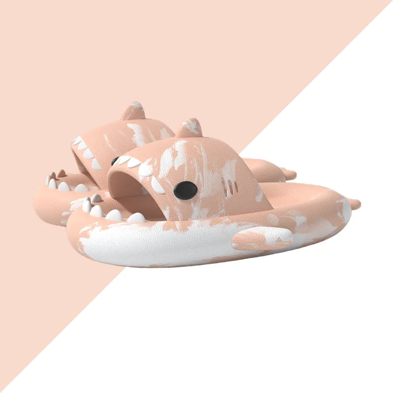 Litfun Shark Slippers Fashion Beach Non-slip Sandal Platform Shark Slides Home Thick Soled Flip Flop