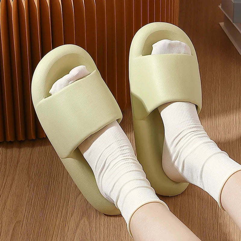 New Soft EVA Slippers Home Slipper Outdoor Beach Summer Sandals Bath Flip Flops Non-Slip Thick Sole Shoes