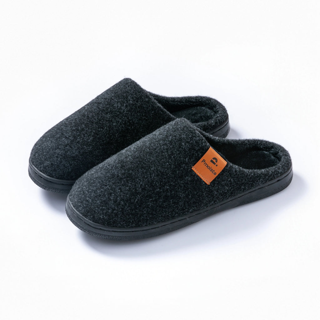 House Slippers Warm TPR Non Slip Felt Soft Memory Foam Cushion Indoor Shoes Winter Comfortable
