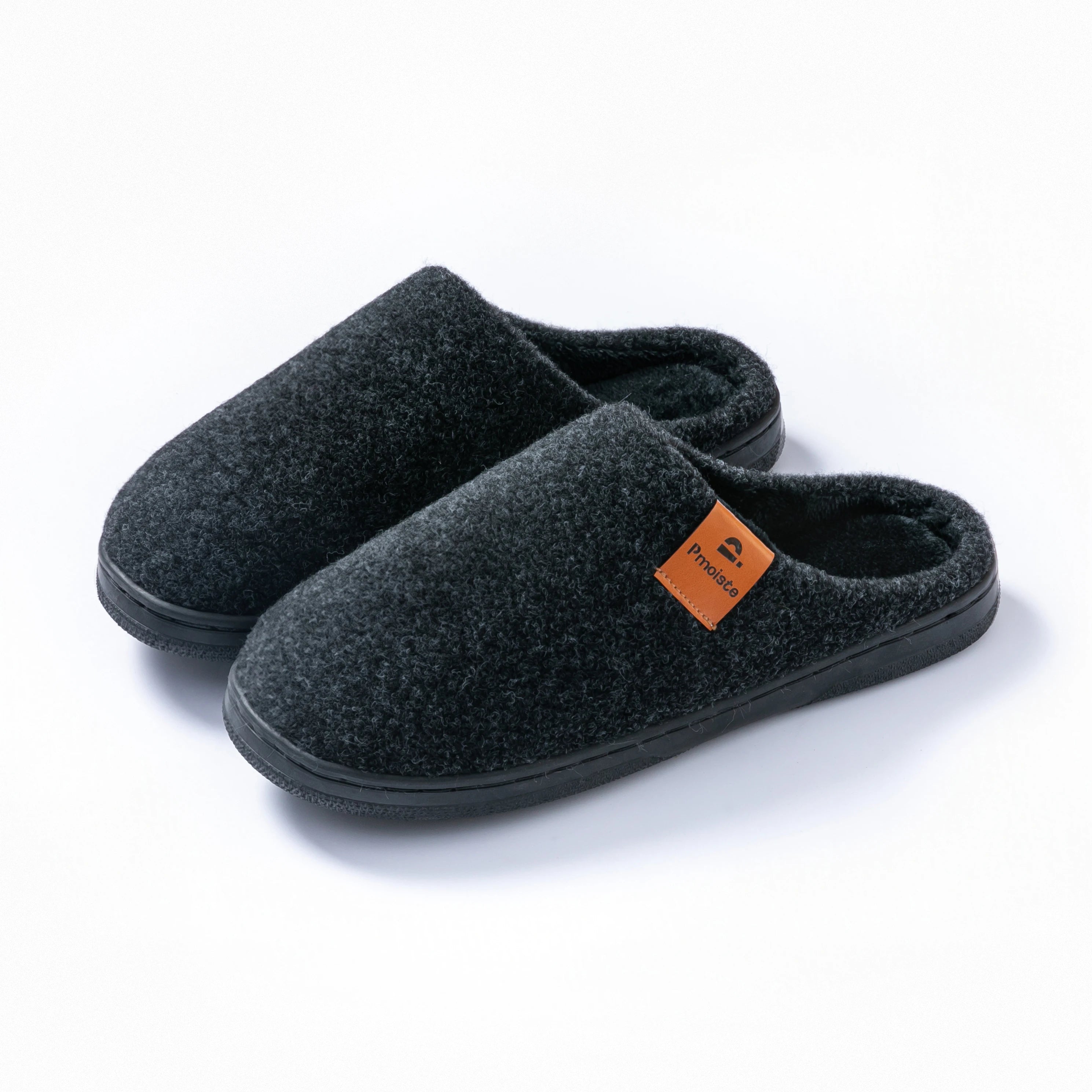 House Slippers Warm TPR Non Slip Felt Soft Memory Foam Cushion Indoor Shoes Winter Comfortable