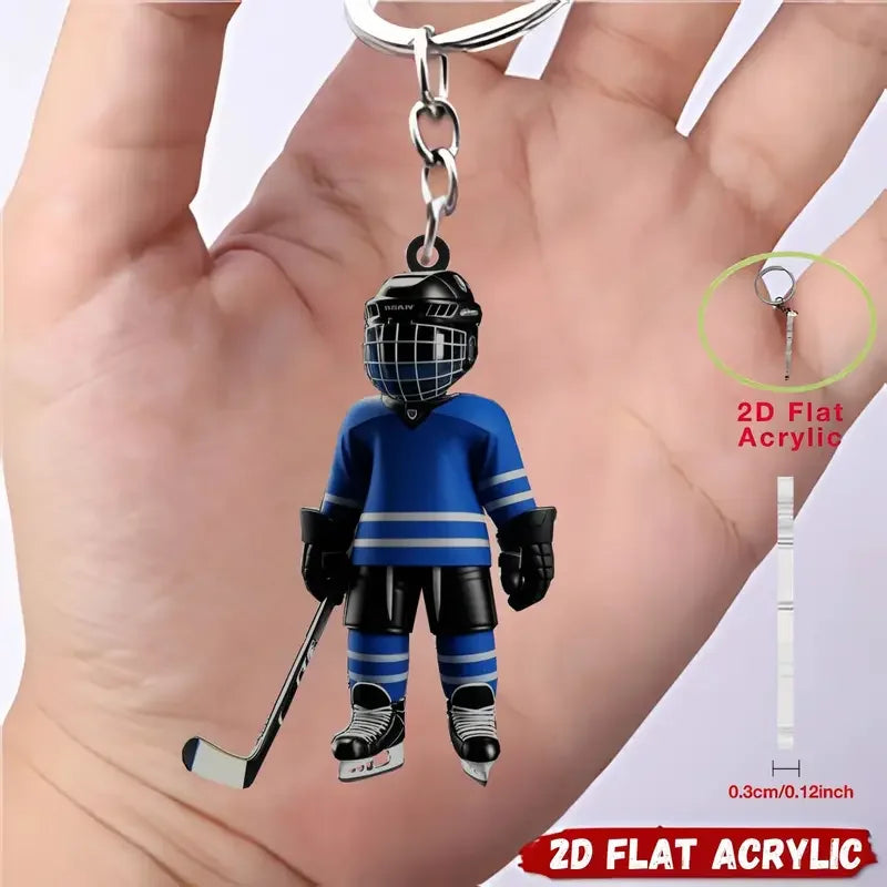 1/5 hockey player keychains - perfect for backpacks, car decorations - ideal gift for hockey enthusiasts and young people