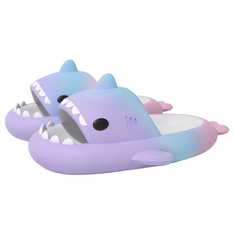 Litfun Shark Slippers Fashion Beach Non-slip Sandal Platform Shark Slides Home Thick Soled Flip Flop