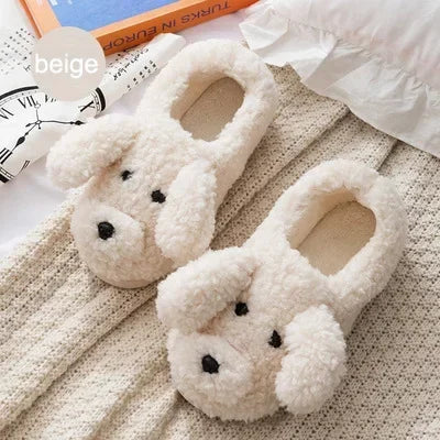 Couples Home Slippers Warm Plush Women Men Slipper Winter Shoes Indoor New Fashion Non Slip Casual Cute Cartoon Animal Slides