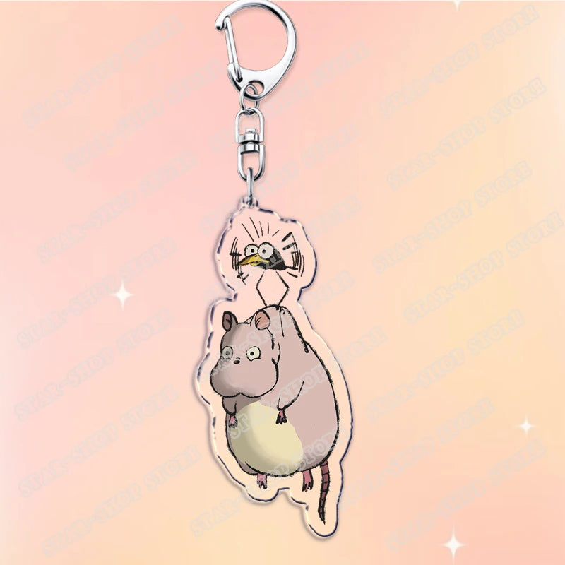 Classic Japanese Anime Keychain for Accessories Bag Aesthetic Kawaii Cat Fire Key Chain Ring Keyring Jewelry Fans Friends Gifts
