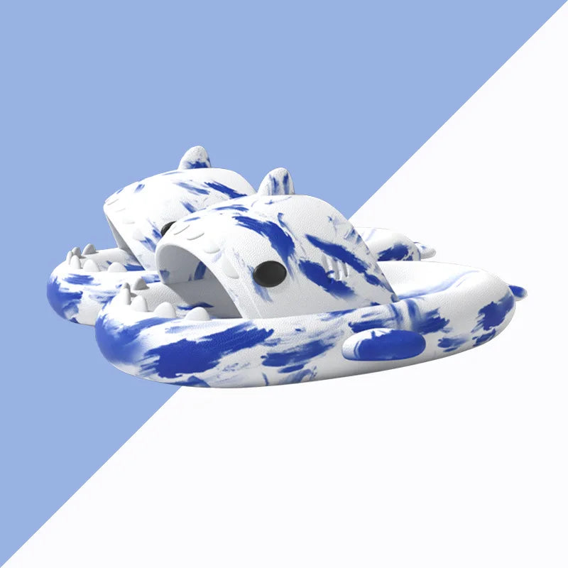 Litfun Shark Slippers Fashion Beach Non-slip Sandal Platform Shark Slides Home Thick Soled Flip Flop