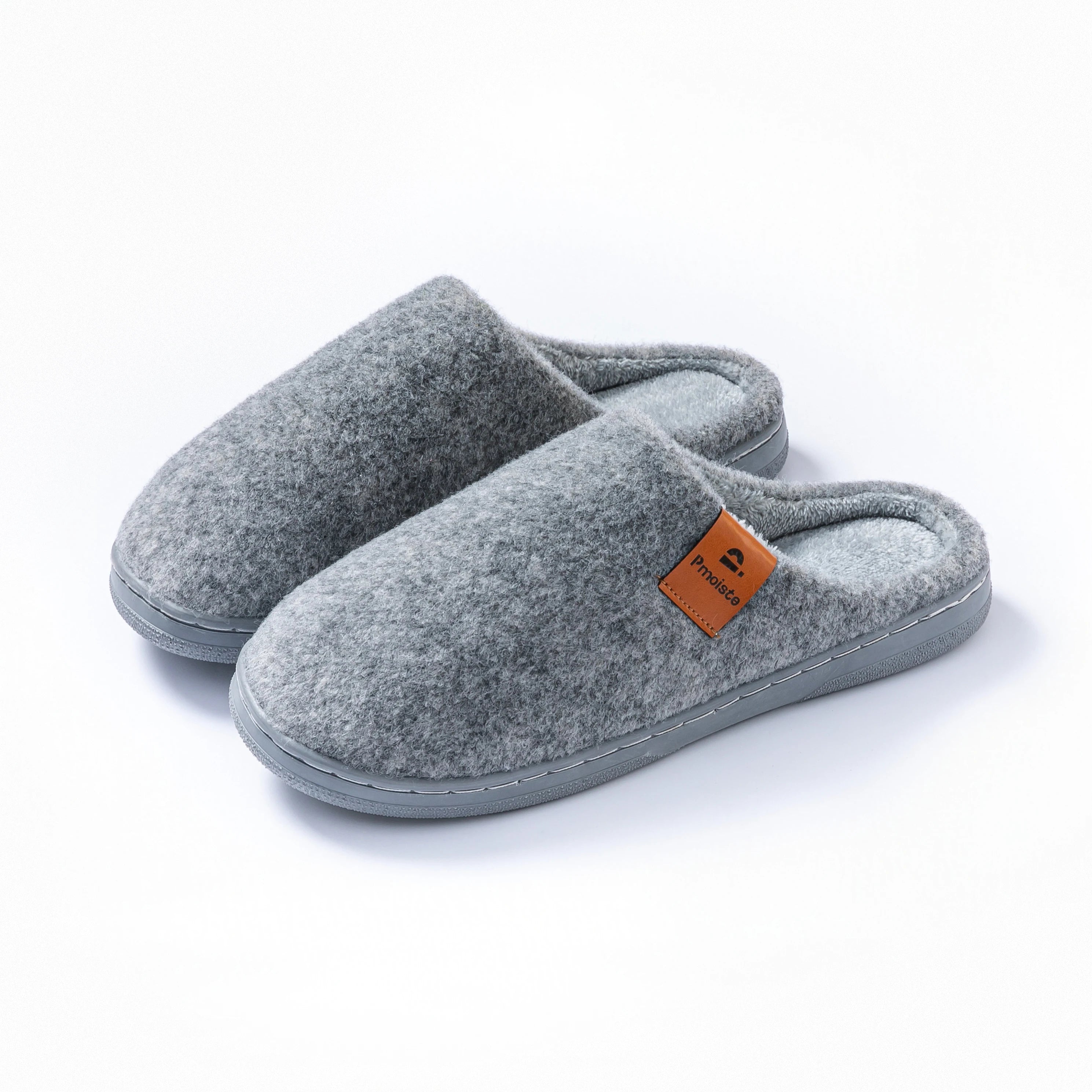 House Slippers Warm TPR Non Slip Felt Soft Memory Foam Cushion Indoor Shoes Winter Comfortable