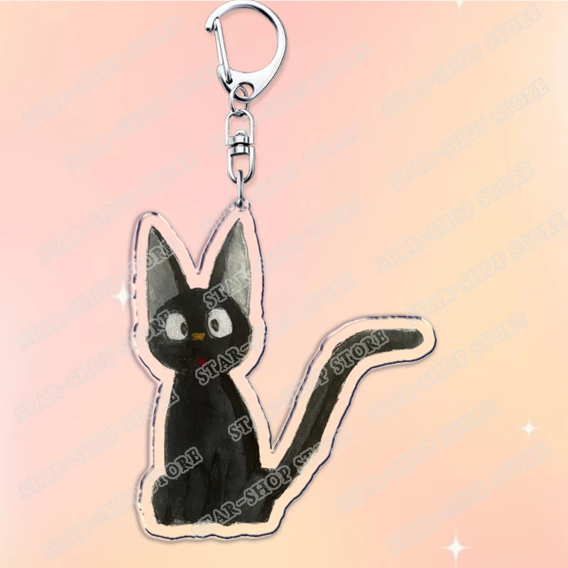 Classic Japanese Anime Keychain for Accessories Bag Aesthetic Kawaii Cat Fire Key Chain Ring Keyring Jewelry Fans Friends Gifts