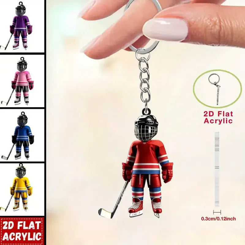 1/5 hockey player keychains - perfect for backpacks, car decorations - ideal gift for hockey enthusiasts and young people