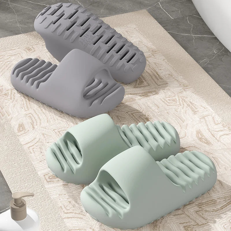 Bathroom slippers for men, summer new style, anti slip, leak proof, quick drying, hollowed out couple, cool slippers for women