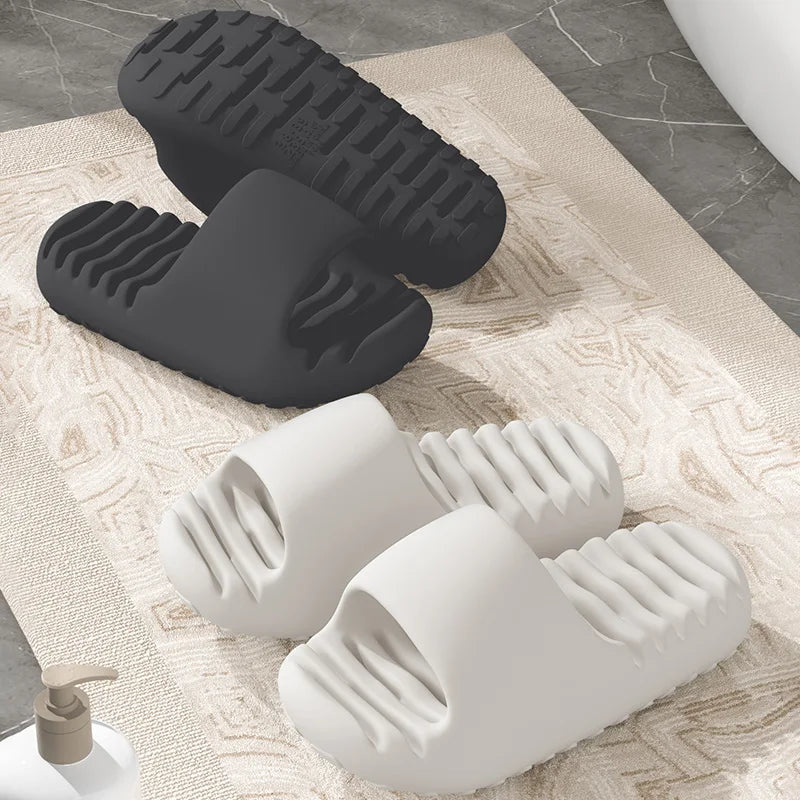 Bathroom slippers for men, summer new style, anti slip, leak proof, quick drying, hollowed out couple, cool slippers for women