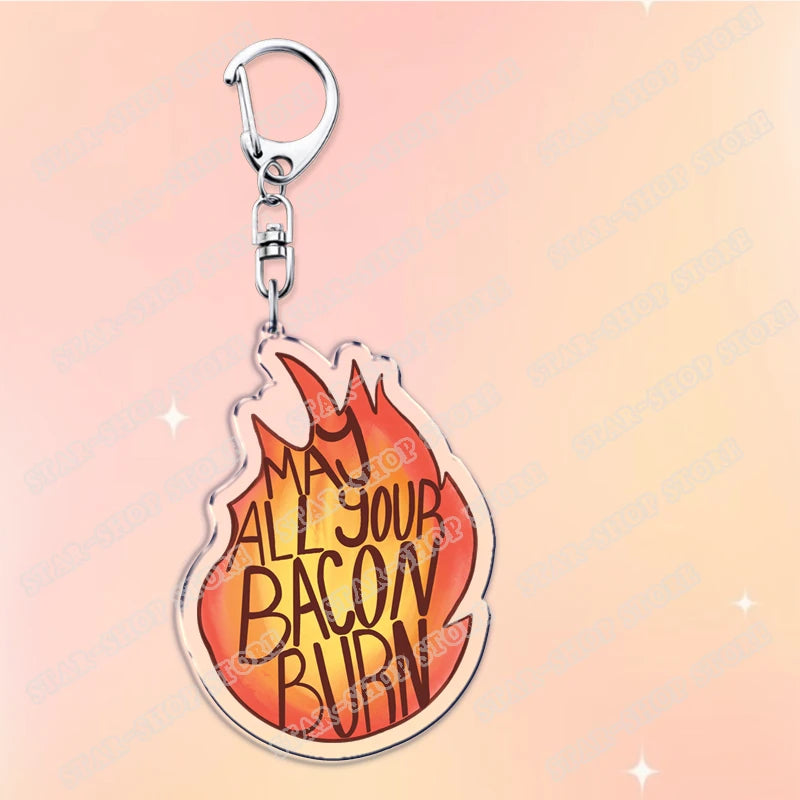 Classic Japanese Anime Keychain for Accessories Bag Aesthetic Kawaii Cat Fire Key Chain Ring Keyring Jewelry Fans Friends Gifts
