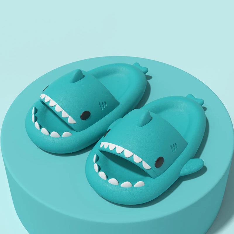 Litfun Shark Slippers Fashion Beach Non-slip Sandal Platform Shark Slides Home Thick Soled Flip Flop