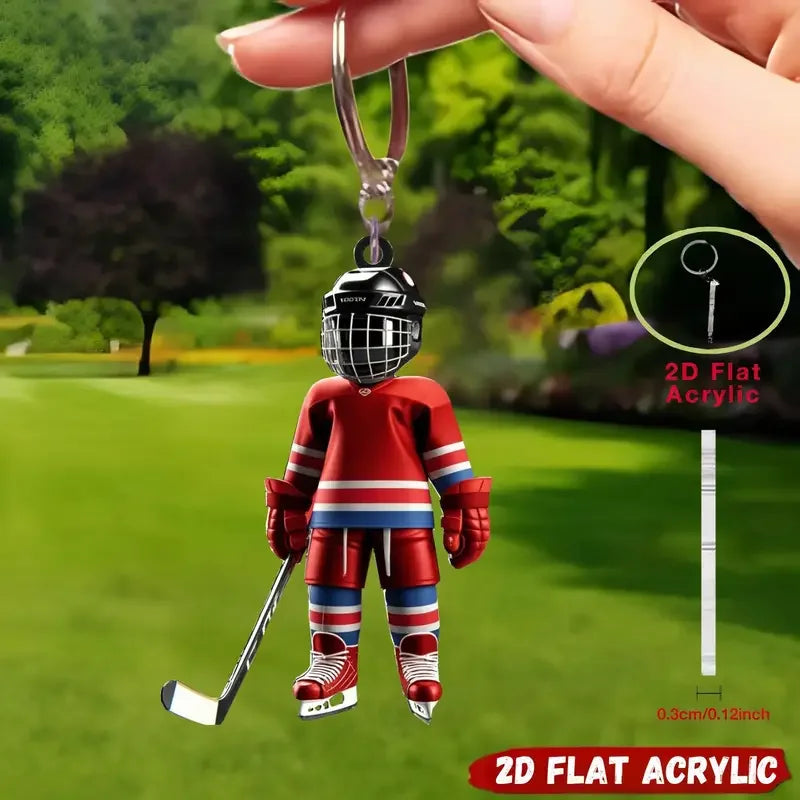 1/5 hockey player keychains - perfect for backpacks, car decorations - ideal gift for hockey enthusiasts and young people
