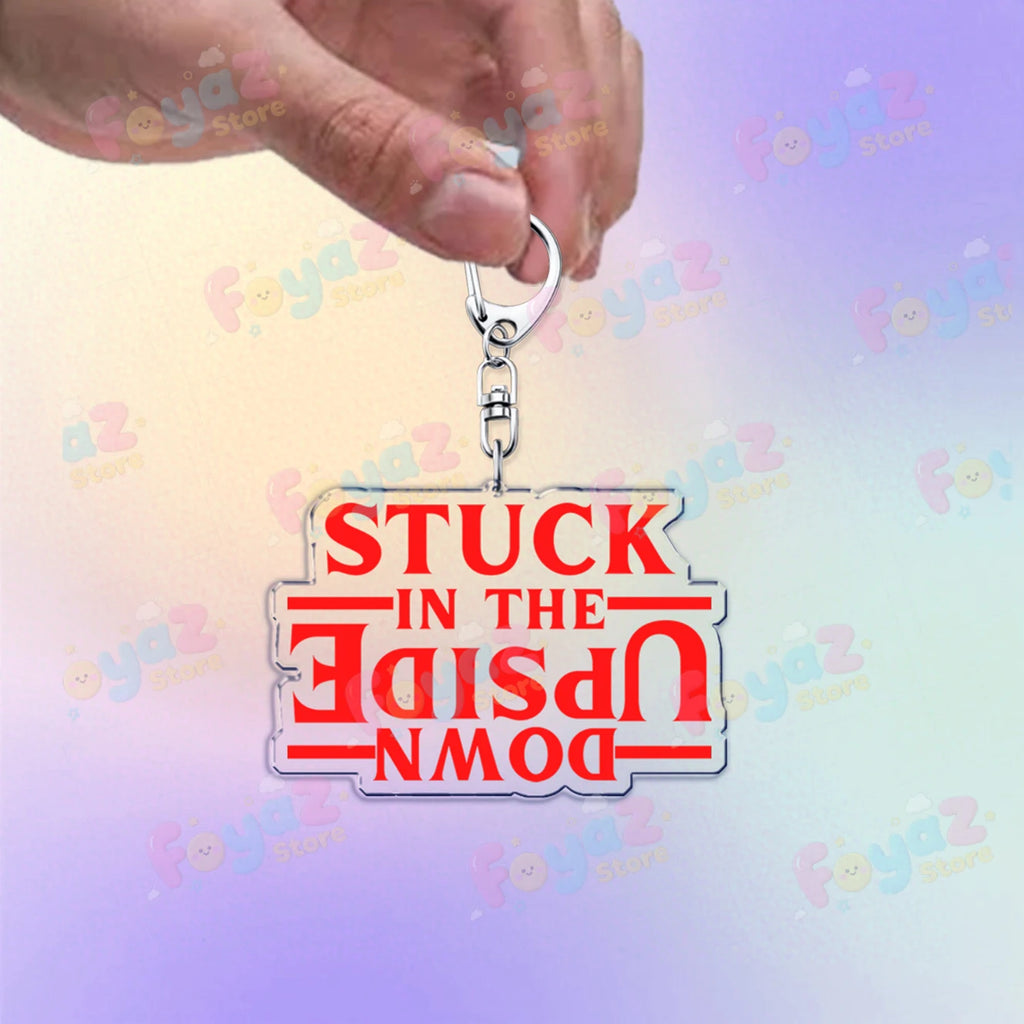 Classic Tv Show Keychain for Accessories Stuck in The Upside ABCD Scary Thing Keyring Jewelry Gaming Fans Gifts