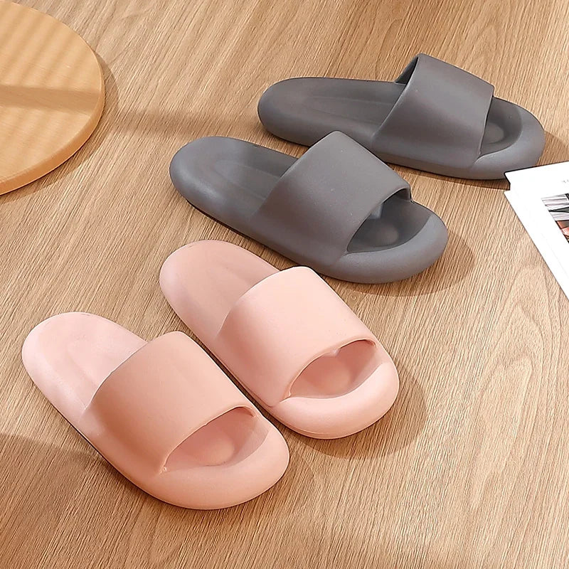 New Soft EVA Slippers Home Slipper Outdoor Beach Summer Sandals Bath Flip Flops Non-Slip Thick Sole Shoes