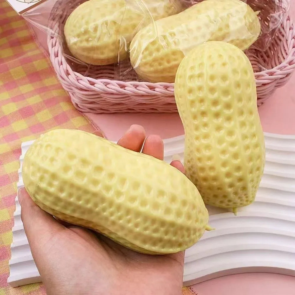 Squishy Simulated Peanut Squeeze Fidget Toy Soft Stress Relief Toy Sensory Anti-Stress Squishies Toy for Kids Adults Party Gift