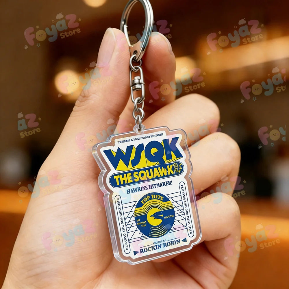 Classic Tv Show Keychain for Accessories Stuck in The Upside ABCD Scary Thing Keyring Jewelry Gaming Fans Gifts